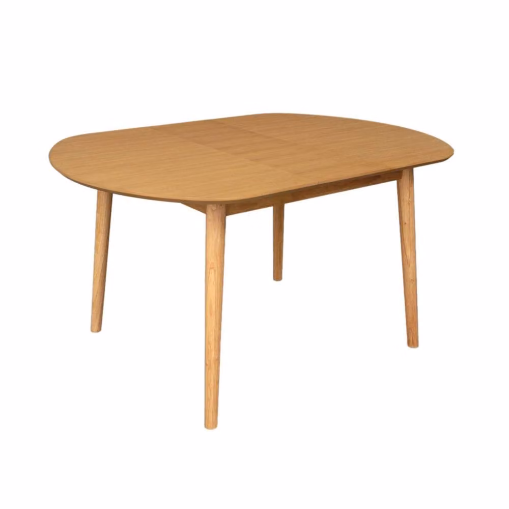 sweeek Oval Extendable Dining Table in Brown, Rubberwood and Oak Veneer, 4-6 Seats – 2