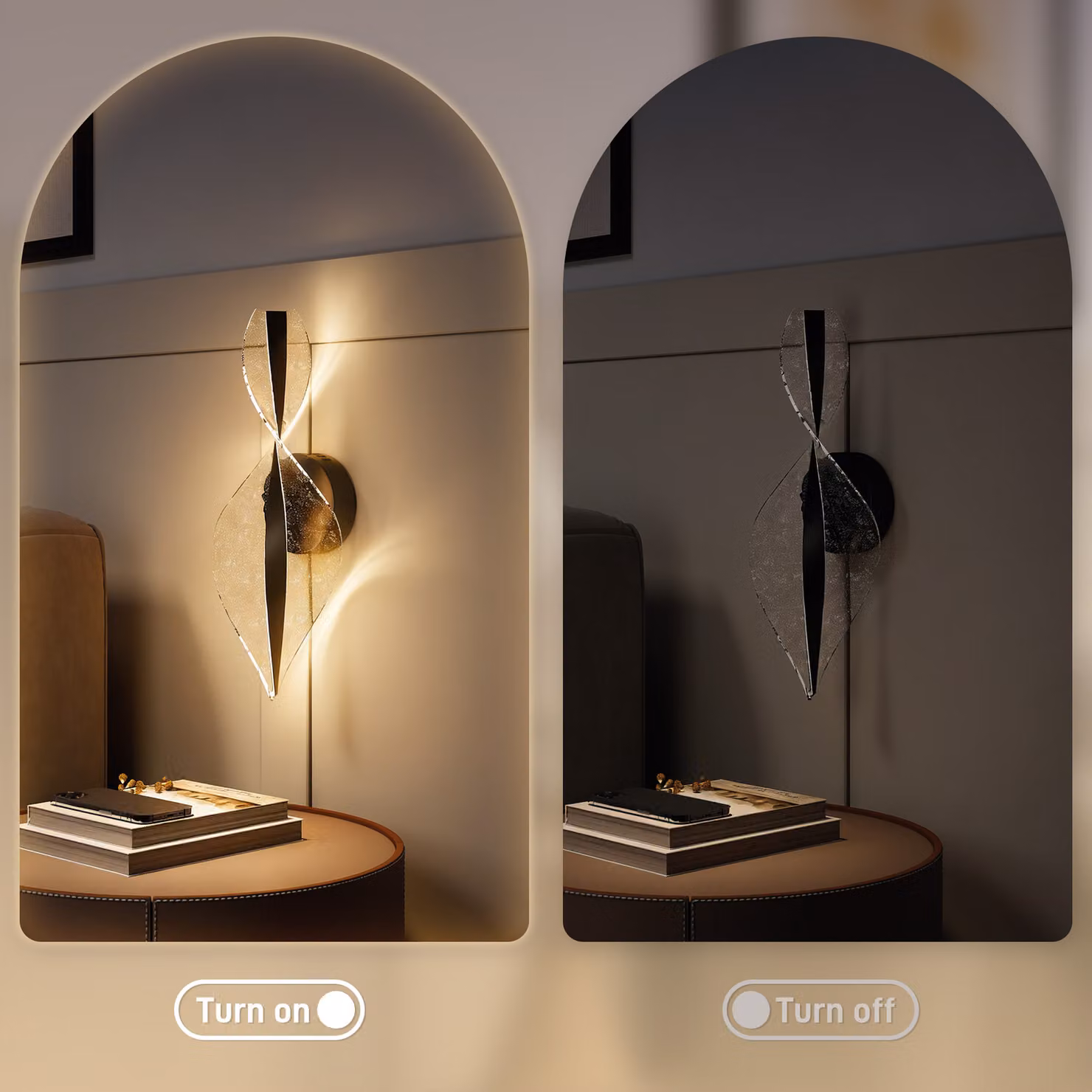 HOMCOM 2 Pack Modern LED Spiral Wall Lamps in Black with Adjustable Colour Temperature – 4