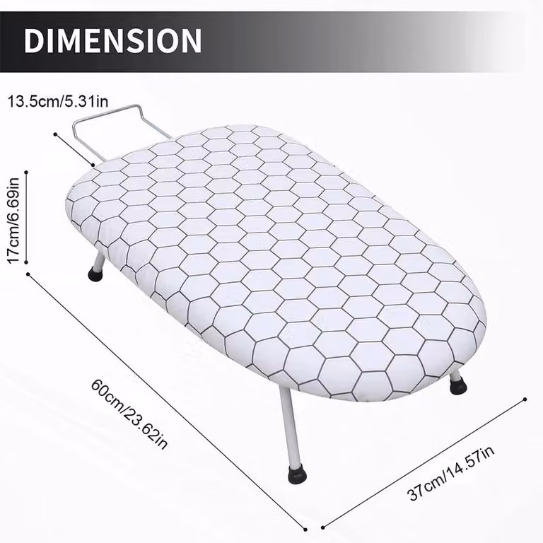 KORVIXA Foldable Tabletop Ironing Board in White, W: 60 cm, D: 37 cm