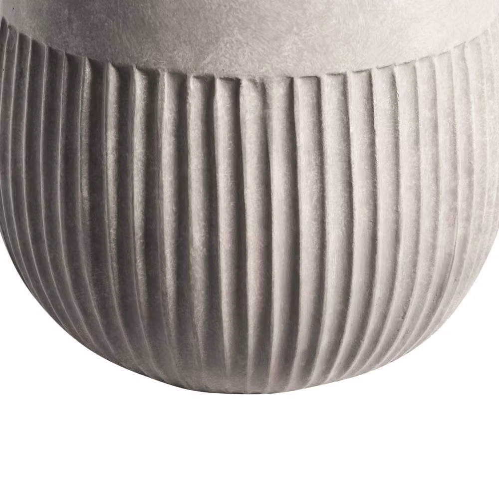 Wyld and Coco Grey Fluted Fibre Clay Round Planter, Diameter: 36 cm – 5