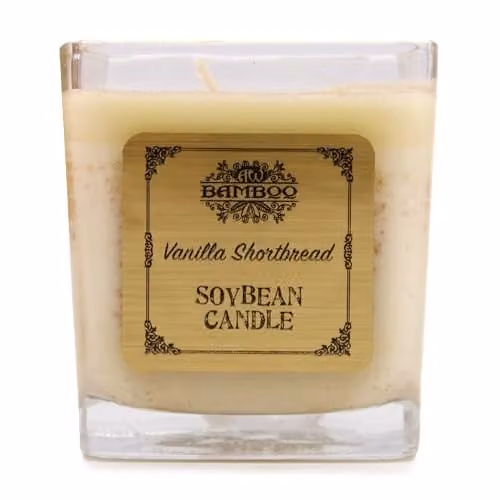 KDMD Vanilla Shortbread Soybean Jar Candle, Yellow, W/D/H: 7 x 7 x 7.5 cm