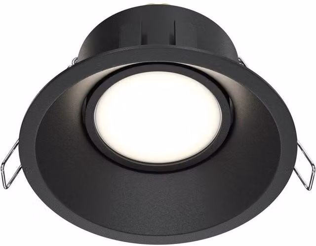 Netlighting Dot Round Recessed Downlight in Black with 1xGU10 Adjustable Aluminium Housing