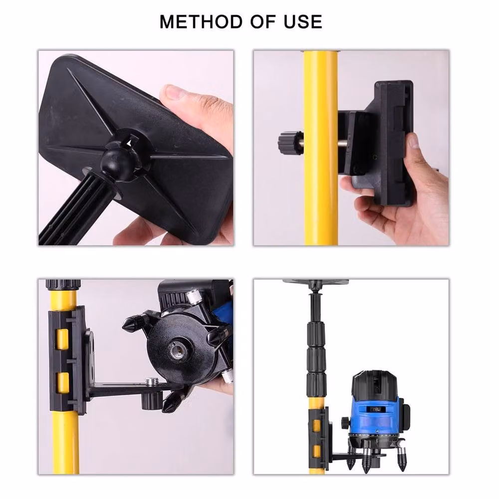 Nordara 4M Adjustable Telescopic Pole for Rotary Line Lasers in Yellow – 3