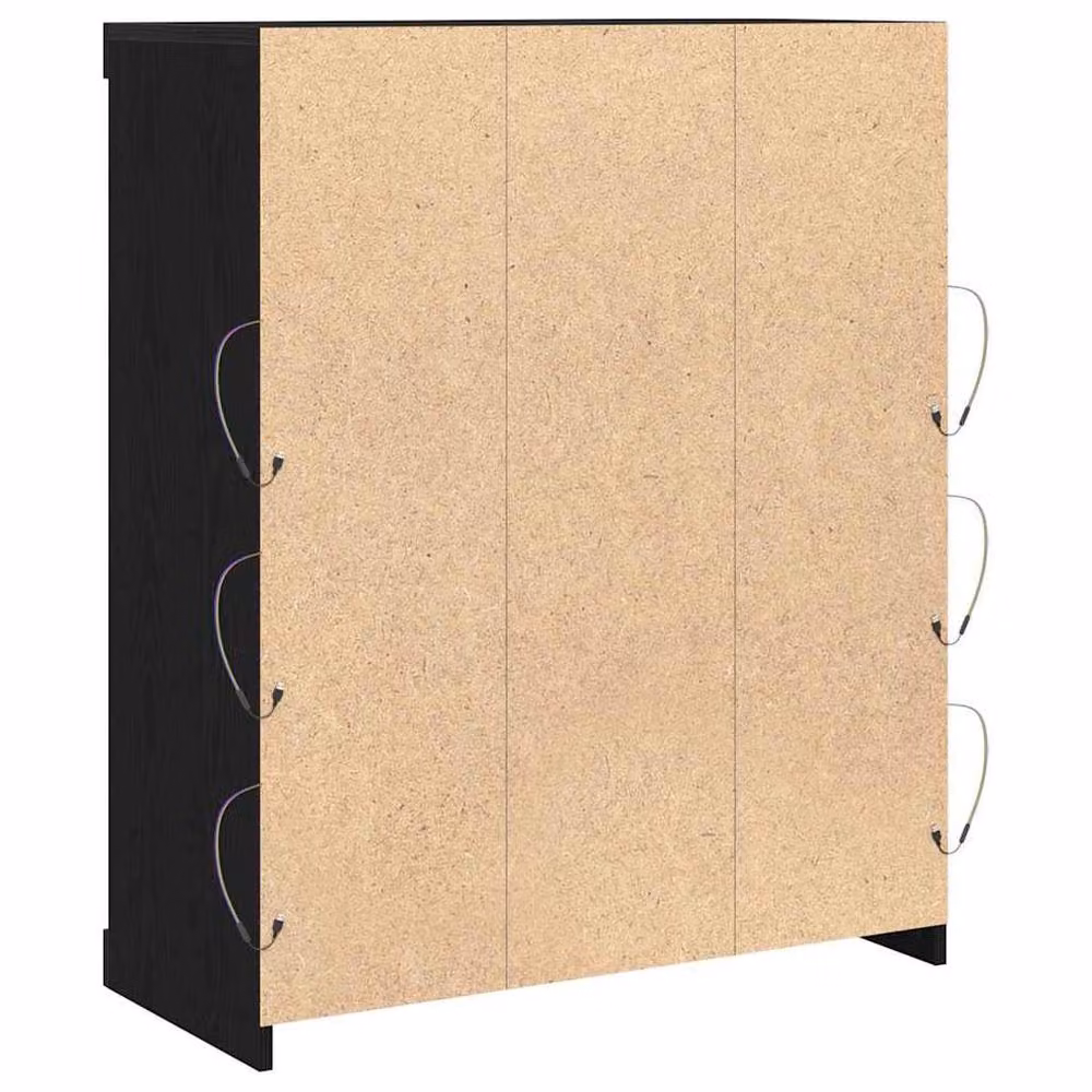 Berkfield Home Modern Black Oak Sideboard with Integrated LED Lighting W/D/H: 41 x 37 x 100 cm – 7