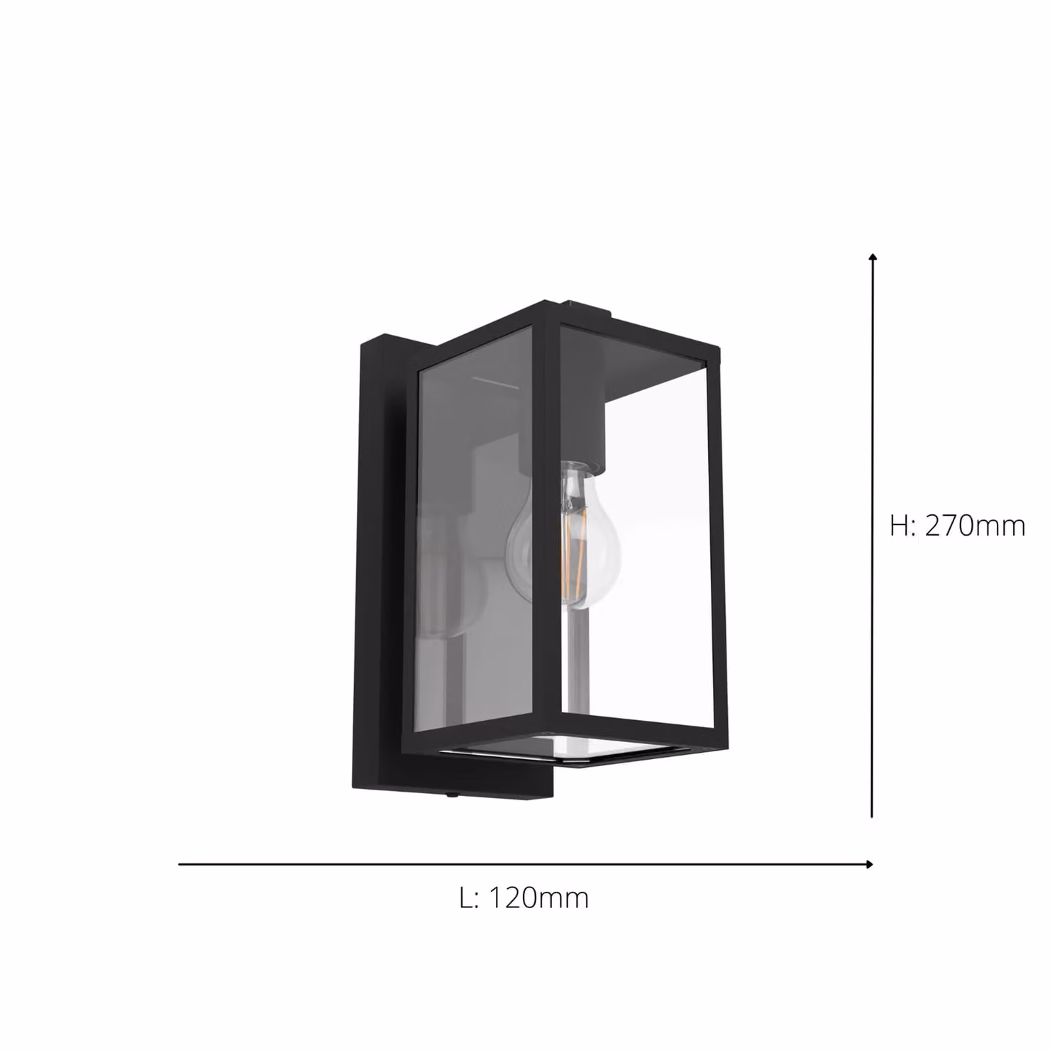 Eglo Budrone Modern Black Steel and Transparent Glass Outdoor Up and Down Wall Light – 3