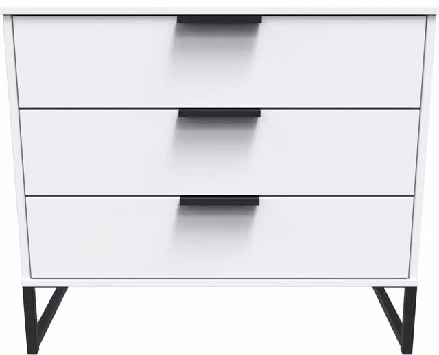 Ready Assembled 2 U Fuji 3 Drawer Chest in White