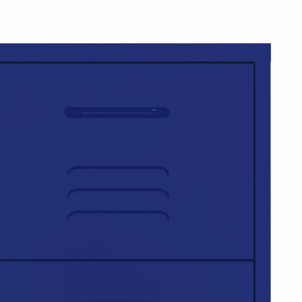 Berkfield Home Sturdy Metal Drawer Cabinet in Navy Blue, W/D/H: 80 x 35 x 101.5 cm – 4