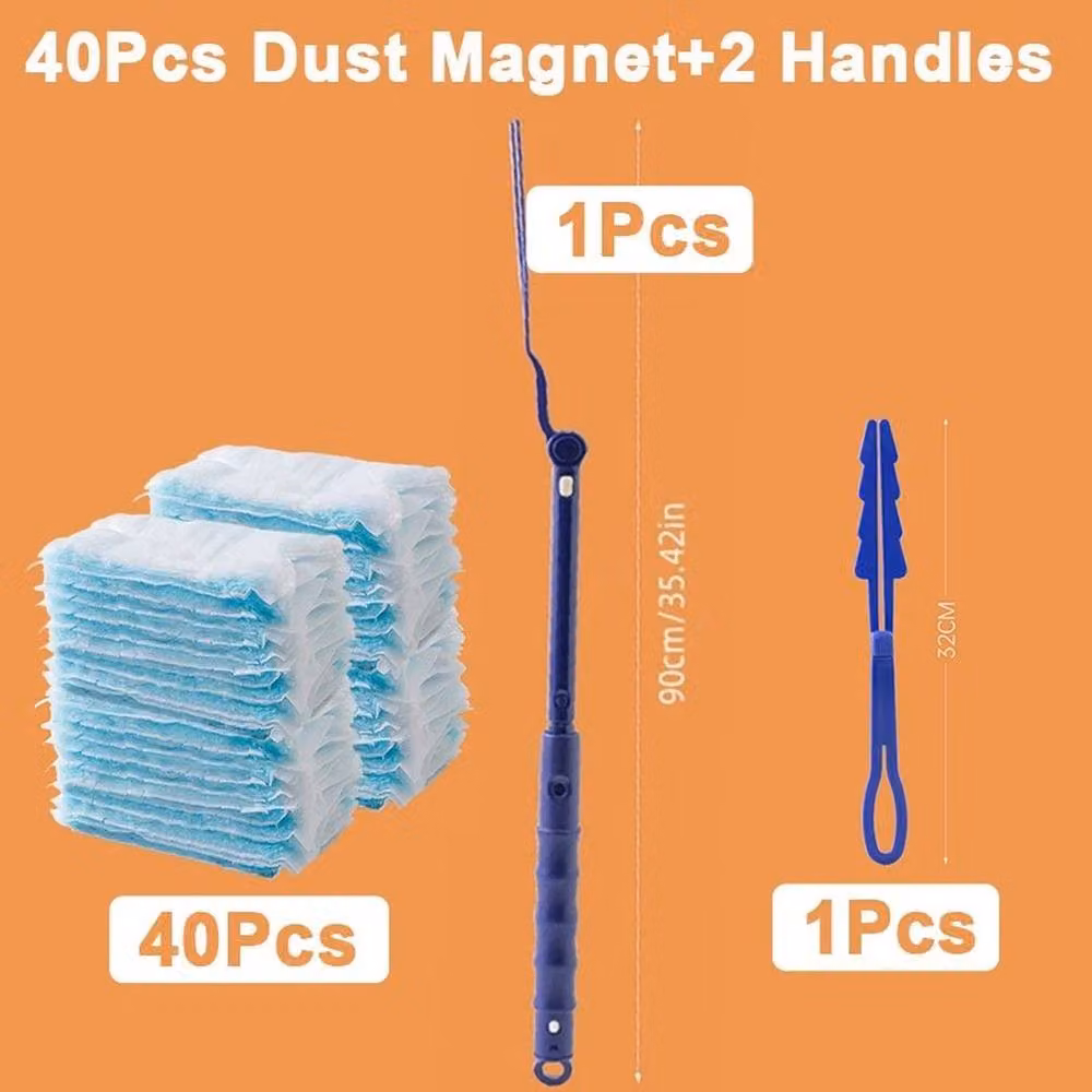 SPETLEK Flash Dust Magnet Fluffy Duster Kit with Extendable Handle in Blue – 2