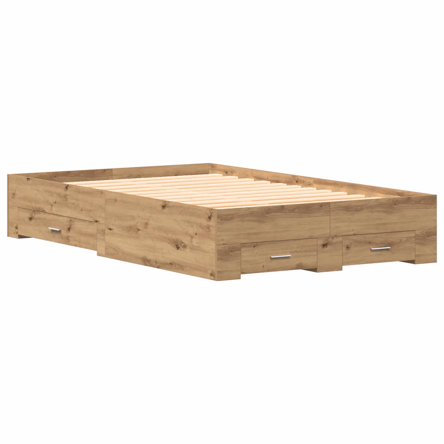Berkfield Home Artisan Oak Bed Frame with Drawers, Brown, W: 120 cm, D: 190 cm – 2