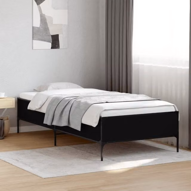 Berkfield Home Bed Frame in Black, W/D/H: 100 x 200 cm – 1