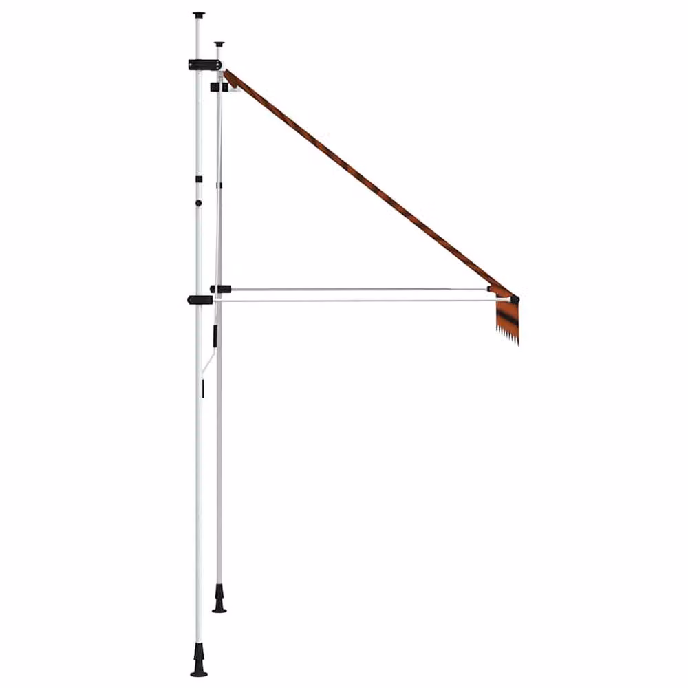 Berkfield Home Manual Retractable Awning, Orange and Brown Striped Polyester with Steel Frame, Width: 150 cm – 2