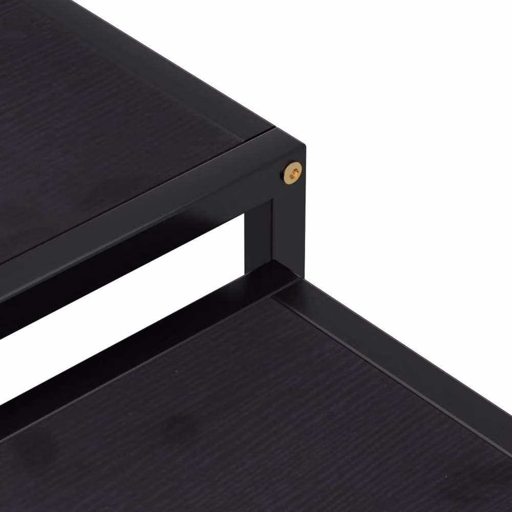 Berkfield Home Set of 2 Black Nesting Tea Tables with MDF and Metal Construction – 5