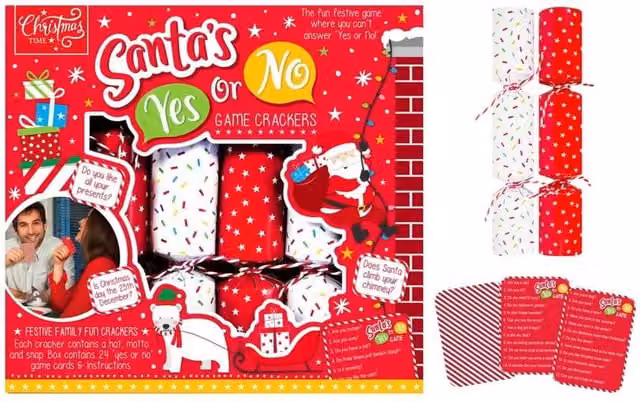 KDMD Santa Yes Or No Game Crackers, 6 Pack, Red – 1