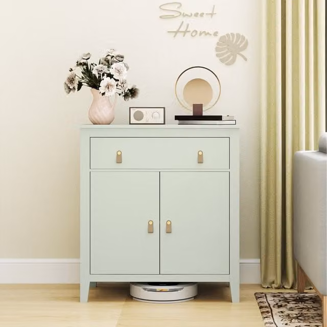 HOMCOM Green Sideboard with Drawer and Adjustable Shelf