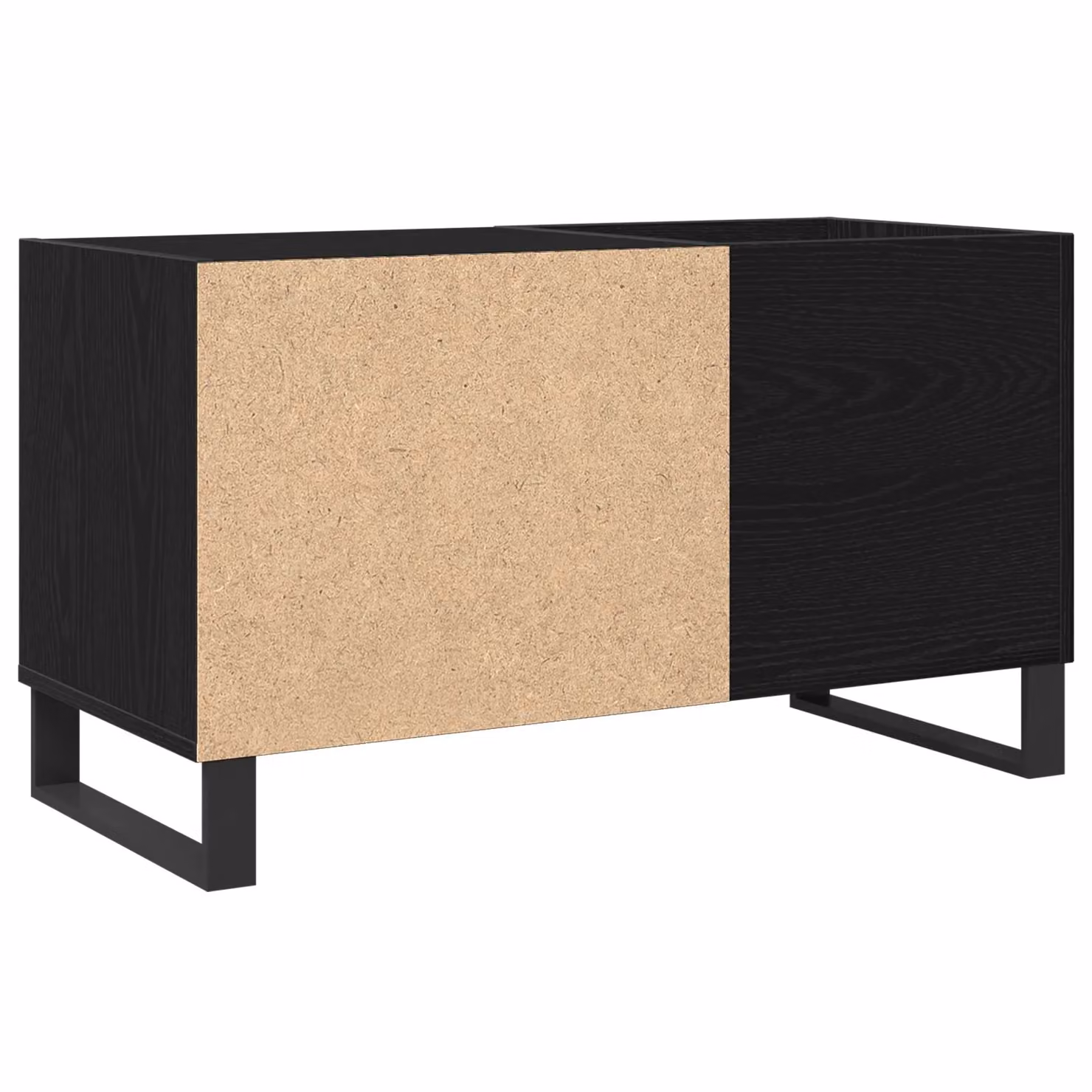 Berkfield Home Modern Record Cabinet in Black Oak, W: 84.5 cm, D: 38 cm, H: 48 cm – 2