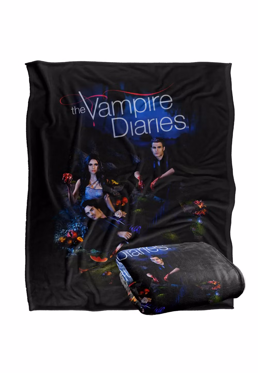 Warner Brothers The Vampire Diaries Tempted Silky Touch Super Soft Throw Blanket in White and Multicolour – 2