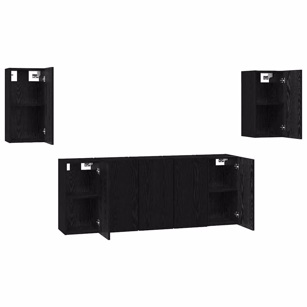 Berkfield Home 7 Piece TV Cabinet in Black Oak, W/D/H: 60 x 30.5 x 30 cm – 4
