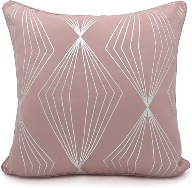Velosso Modern Graphic Pink Square Polyester Cushion