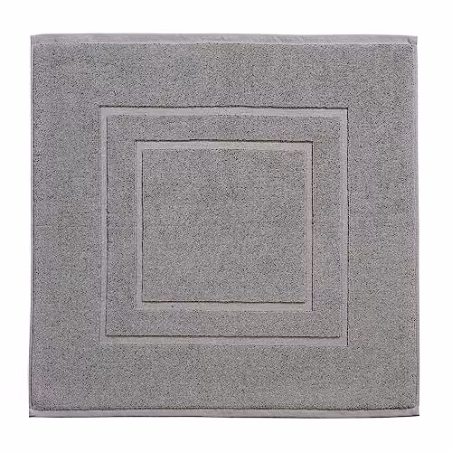 Christy Brixton Cotton Bath Mat, Grey, W/D: 60.0 x 60.0 cm