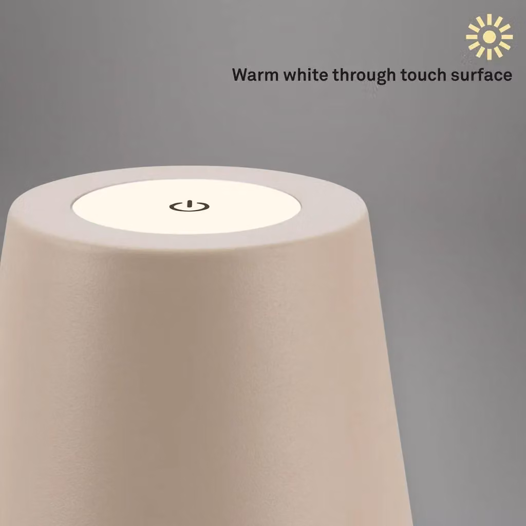 Briloner Beige Rechargeable LED Table Lamp with Dimmable Warm White Light and IP44 Rating – 3