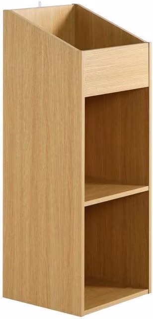 Charles Jacobs Spetlek 2 Level Modern Vinyl Record Storage Box in Brown Oak Effect