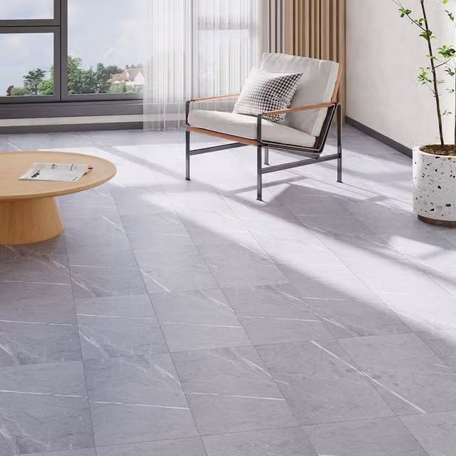 Lifeideas Set of 28 Self Adhesive Stone Effect PVC Flooring in Dove Grey