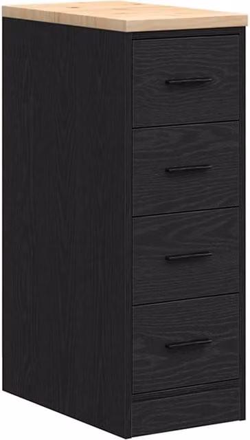 Berkfield Home Black Solid Wood Pine Garage Storage Cabinet W/D/H: 30 x 51 x 85 cm – 1