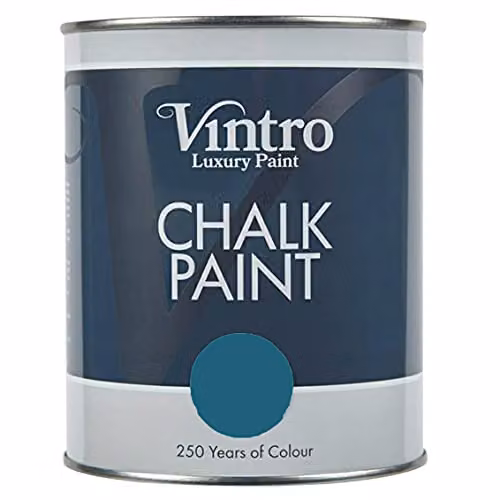 Vintro Blue Chalk Paint in French Navy, 1 Litre, Ultra Matt Water-Based Finish – 2
