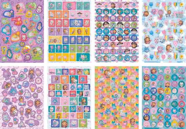 Totum Gabby's Dollhouse Mosaic Gluing Sticker Book in Blue and Multicolour