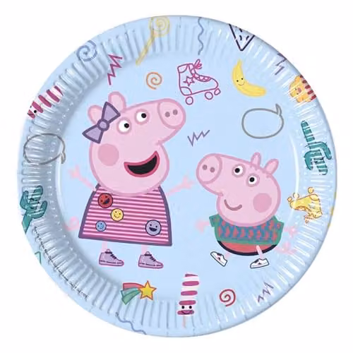 Procos Peppa Pig Disposable Paper Party Plates, Multicolour, Diameter: 23 cm, Pack of 8