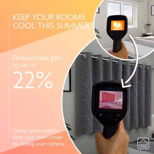 Enhanced Living Grey Thermal Blackout Pencil Pleat Curtains, W: 117 cm, D: 137 cm – 3