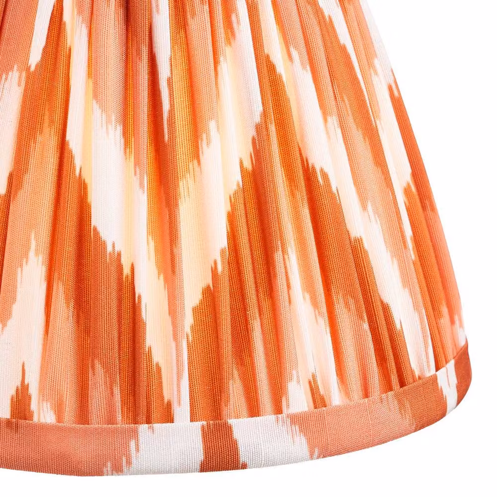 Netlighting Burley Rechargeable LED Table Lamp with Orange Fabric Shade and Gold/Brass Base – 4