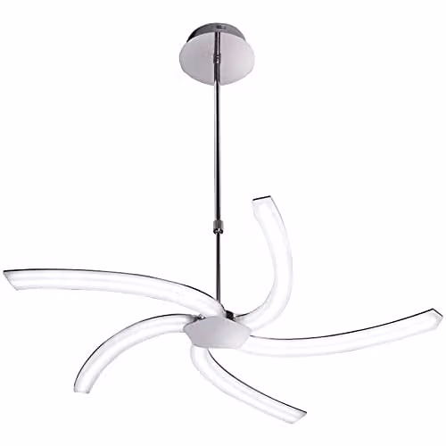 Netlighting On Telescopic LED Pendant Light, Polished Chrome and Grey Frosted Acrylic, 30W, 3000lm, Warm White