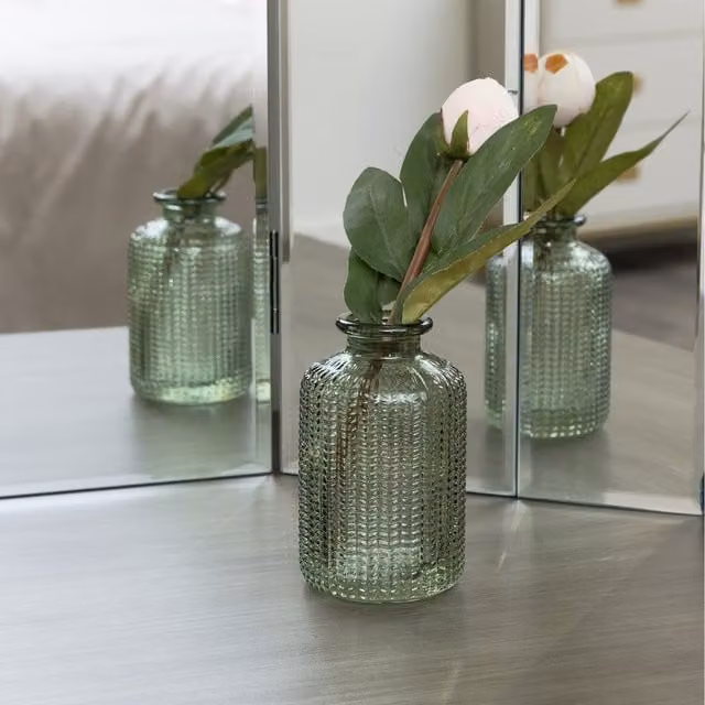 Melody Maison Green Dimpled Glass Bottle Vase