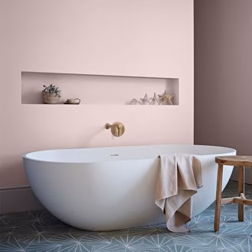 Crown Easyclean Blush Pink Anti Mould Bathroom Paint, Satin Gloss, 2.5L – 3