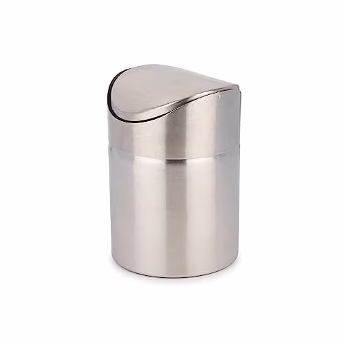 La Cafetiere Mini Stainless Steel Coffee Pod and Tea Bag Bin with Flip Lid, Silver – 1
