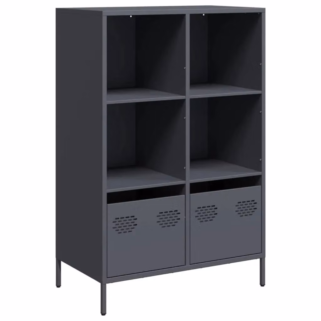 Berkfield Home Anthracite Steel Highboard in Black, W/D/H: 68 x 39 x 103.5 cm – 2