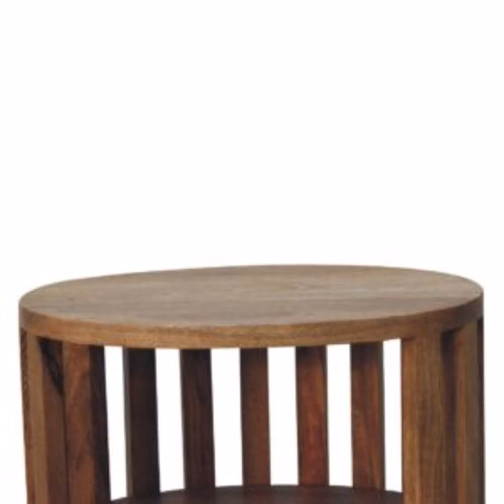 Wyld Haus Kaiula Double Shelf Bedside Table in Brown Mango and Oak Wood W/D/H: 36 x 26 x 55 cm – 3