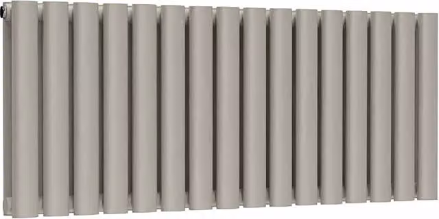 Lux Heat Oval Horizontal Radiator in Dune Grey, W: 96 cm, H: 40 cm