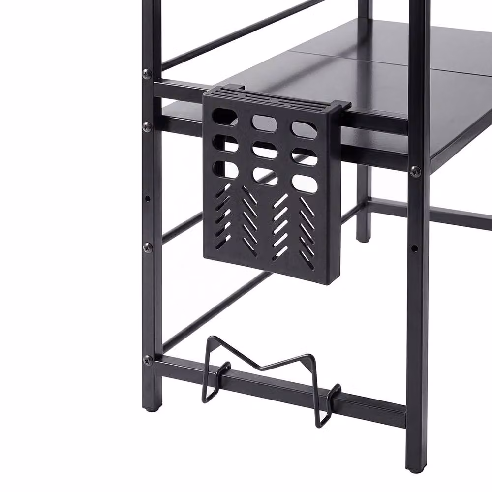 Toque 3 Tier Expandable Microwave Oven Rack Stand Kitchen Storage Shelf, Black, W: 77.0 cm, D: 38.5 cm, H: 36.0 cm – 2