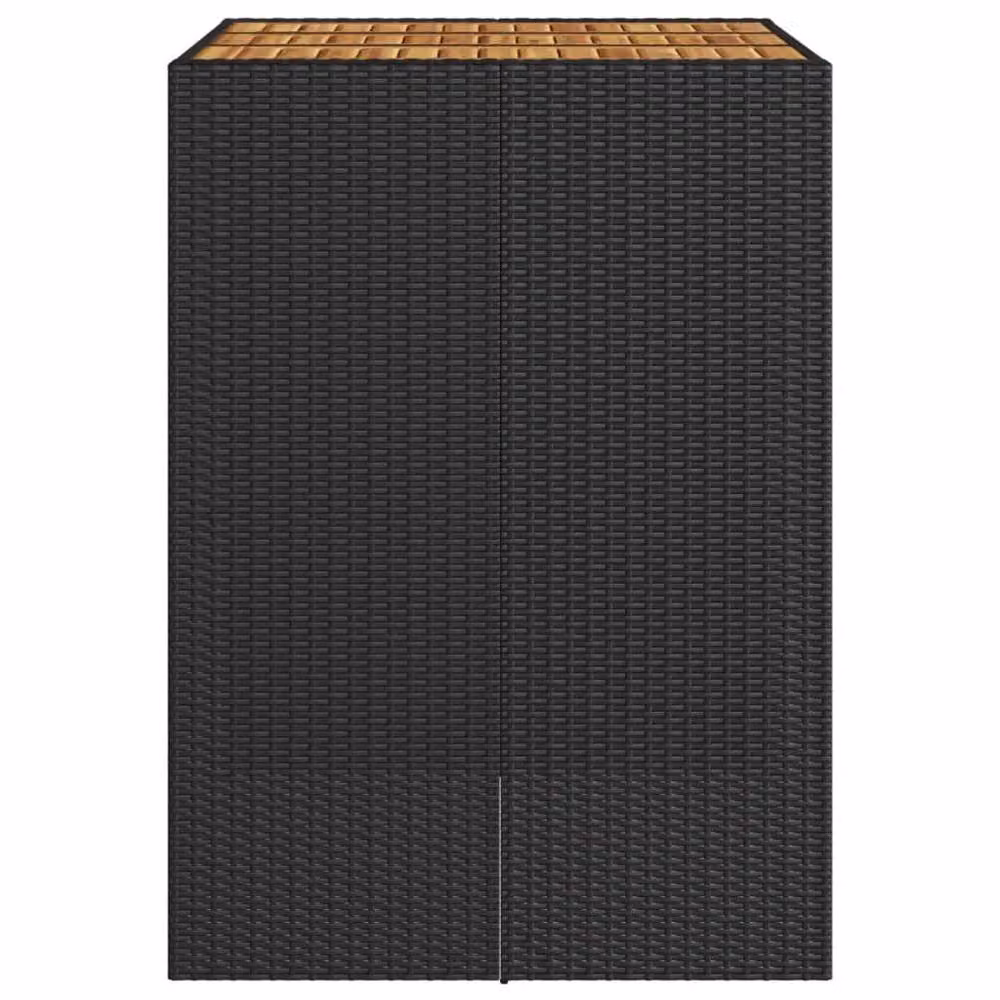 Berkfield Home Modern Garden Bar Table with Black Poly Rattan and Acacia Wood Top, W: 105 cm, D: 80 cm, H: 110 cm – 6