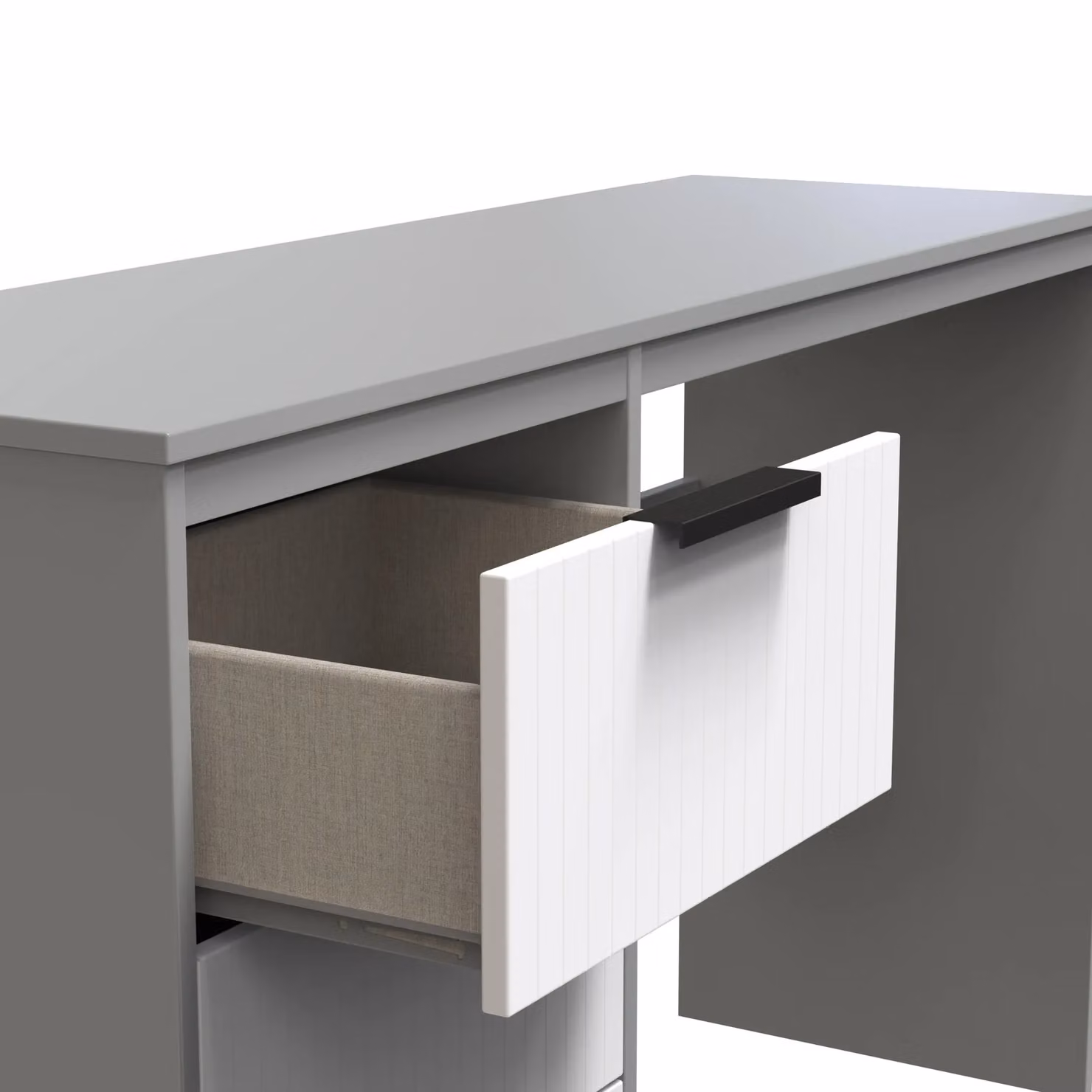 Ready Assembled 2 U Denver 3 Drawer Desk in Mid Grey – 3