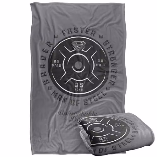 Warner Bros. Superman Justice League Unbreakable Dad Super Soft Fleece Throw Blanket, Multicolour