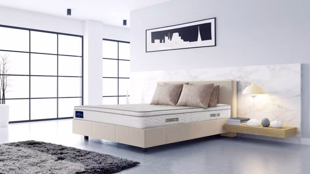 Bedzonline White Wavy Knit Pocket Spring Hybrid Mattress W/D/H: 150 x 200 x 25 cm – 2