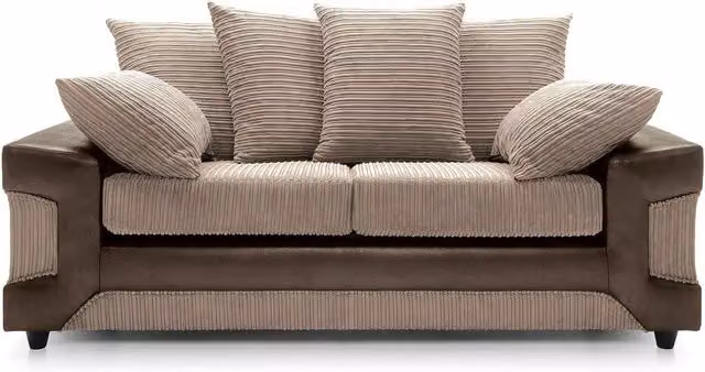 Snugg Furniture UK Limited Kensington 3 Seater Upholstered Fabric Sofa in Grey and Black – 1