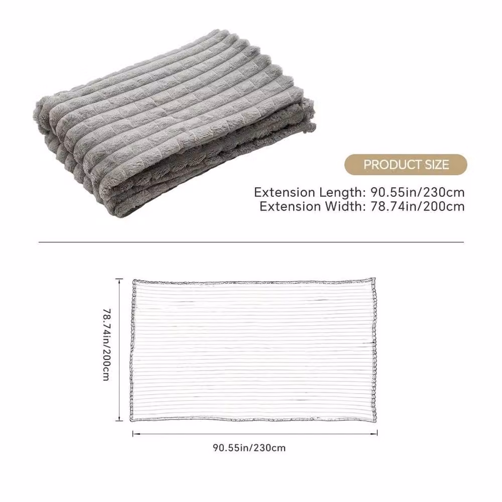 Pawnora Grey Soft Fleece Sofa Bed Blanket, W: 200 cm, L: 230 cm – 2