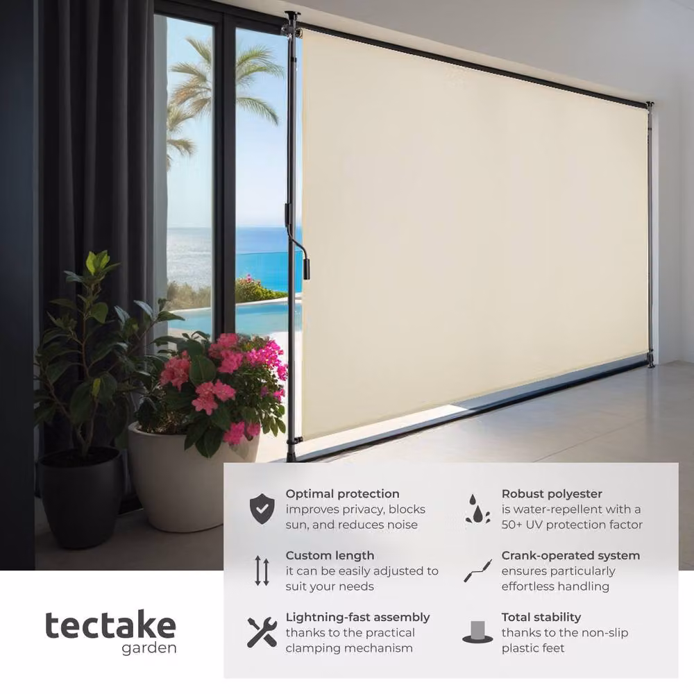 tectake Taija Retractable Awning in Beige, W/D/H: 200 x 310 cm – 2