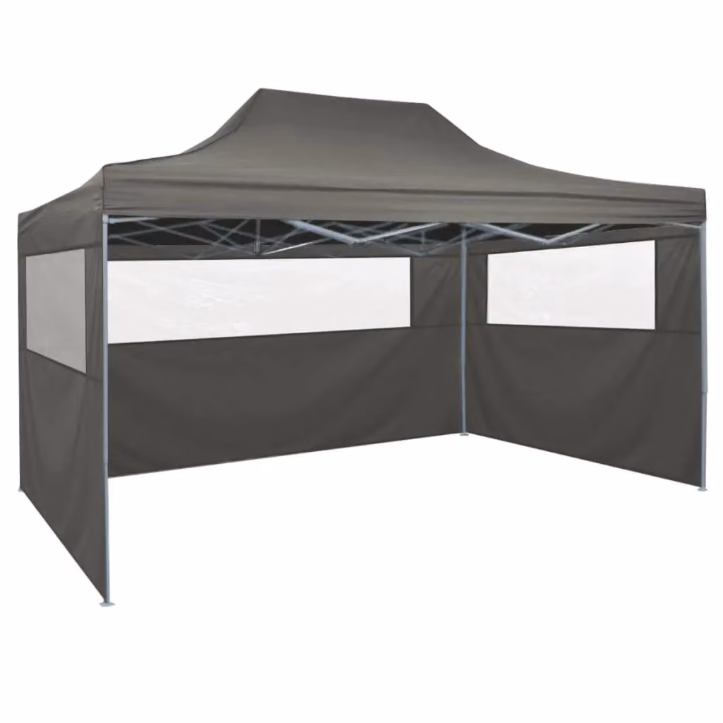 Berkfield Home Foldable Pop-Up Tent with 4 Side Walls, Anthracite and Black, W: 4.5 m, D: 3 m – 2
