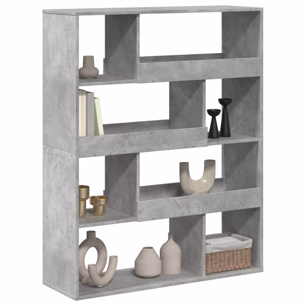 Berkfield Home Room Divider in Concrete Grey, W/D/H: 100 x 33 x 125.5 cm – 3