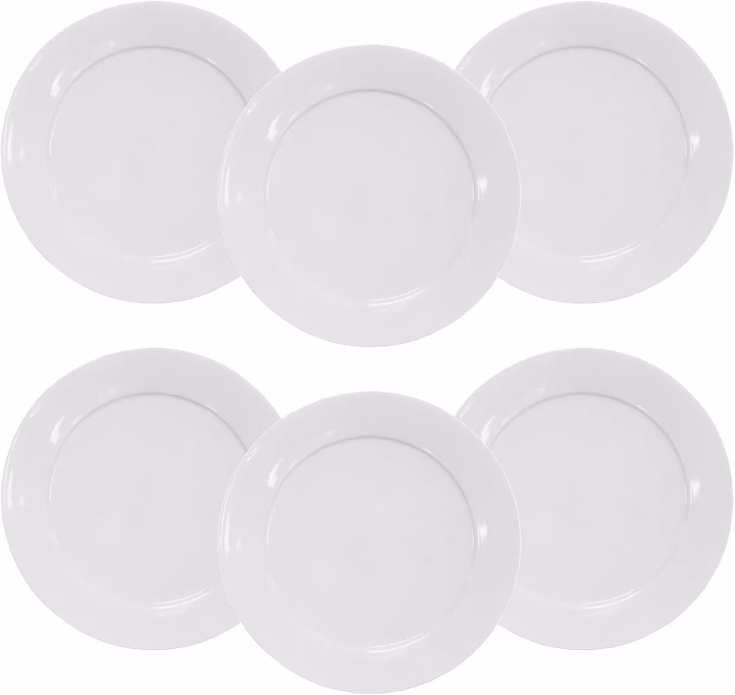 Simpa 6-Piece White Porcelain Dinner Plate Set, 27 cm Diameter – 2
